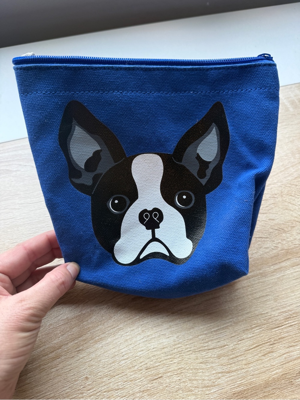 Blue Boston Terrier Zipper Pouch - Accessories Bag